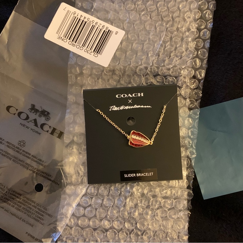 NEW! COACH x TOM WESSELMAN Lips Slider Bracelet, NWT, GORGEOUS! - Picture 7 of 11